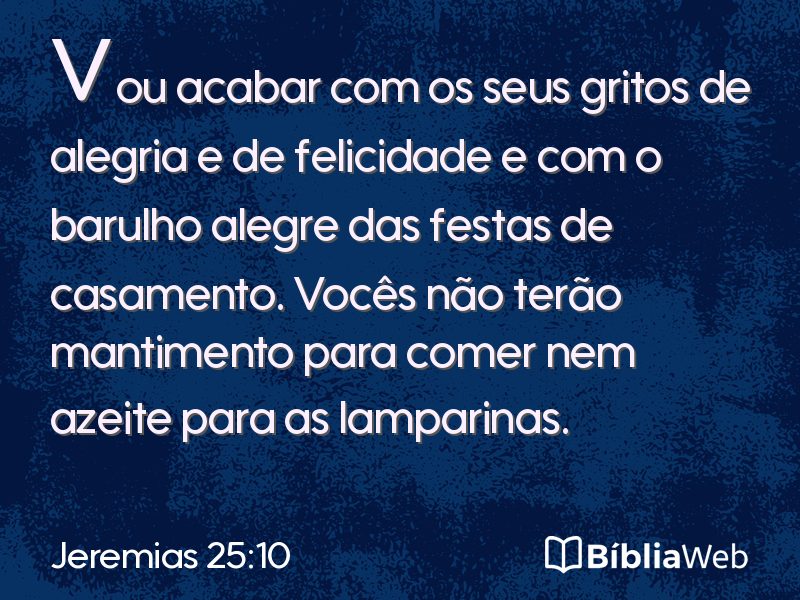 Jeremias 25:10 em imagem para compartilhar