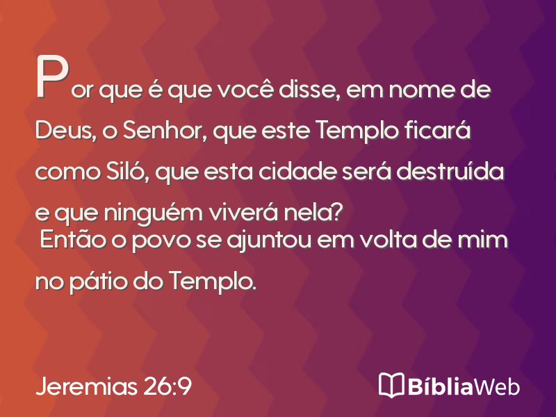 Jeremias 26:9 em imagem para compartilhar