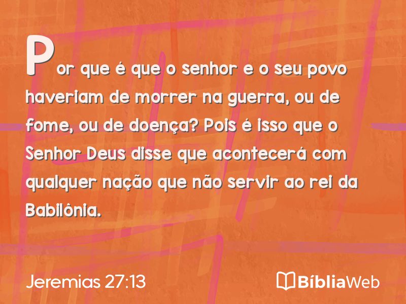 Jeremias 27:13 em imagem para compartilhar