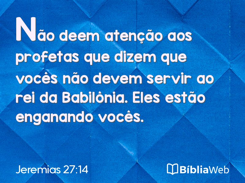 Jeremias 27:14 em imagem para compartilhar