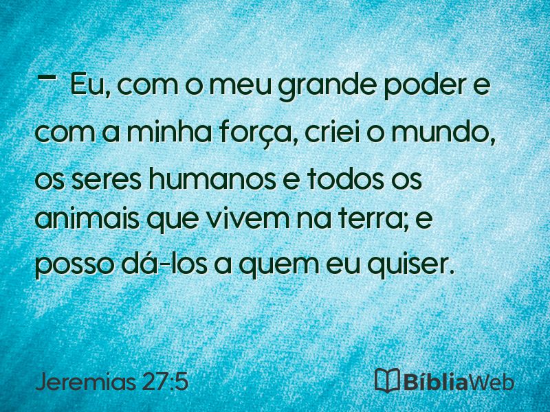 Jeremias 27:5 em imagem para compartilhar