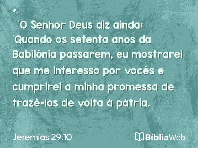 Jeremias 29:10 em imagem para compartilhar