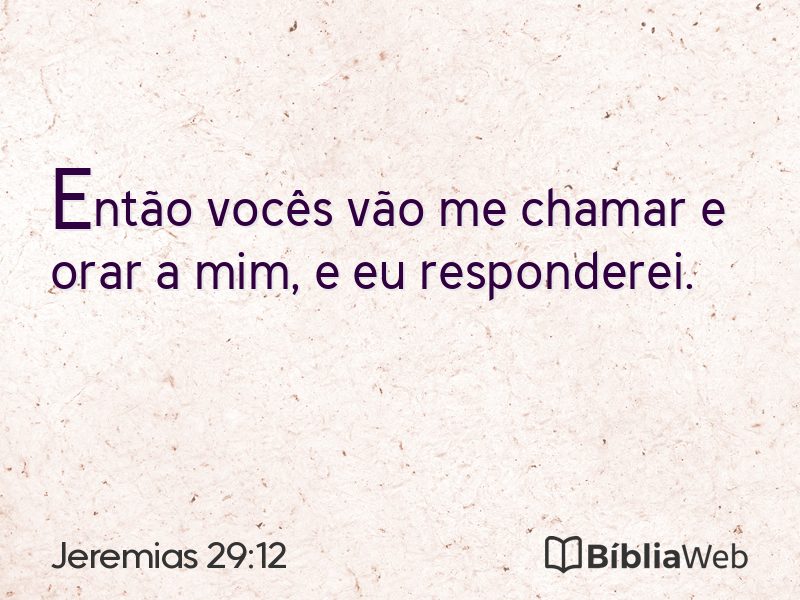Jeremias 29:12 em imagem para compartilhar