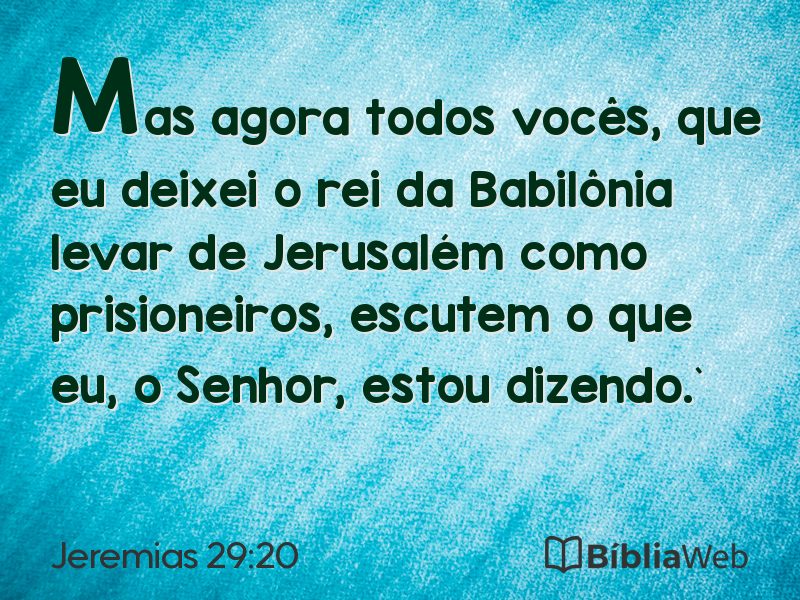 Jeremias 29:20 em imagem para compartilhar