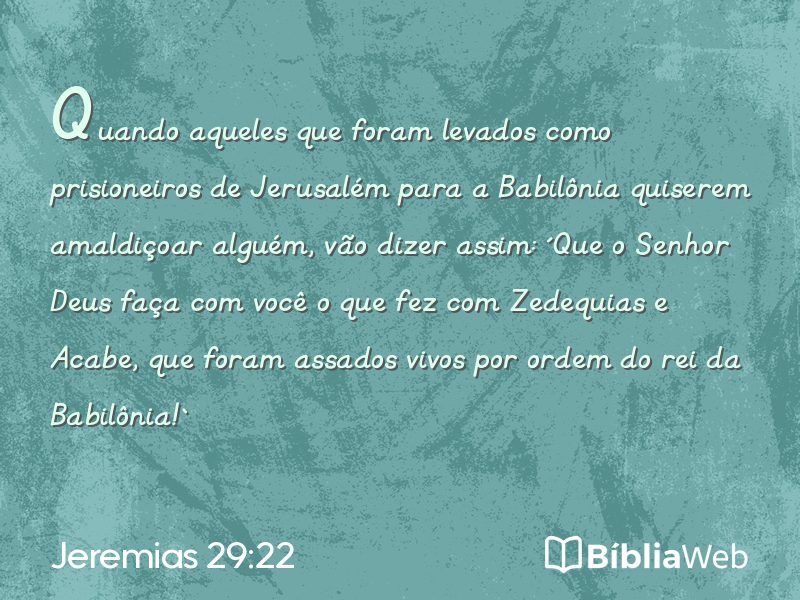 Jeremias 29:22 em imagem para compartilhar