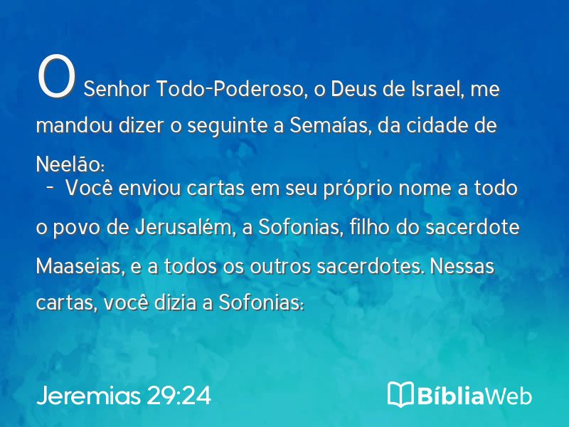 Jeremias 29:24 em imagem para compartilhar