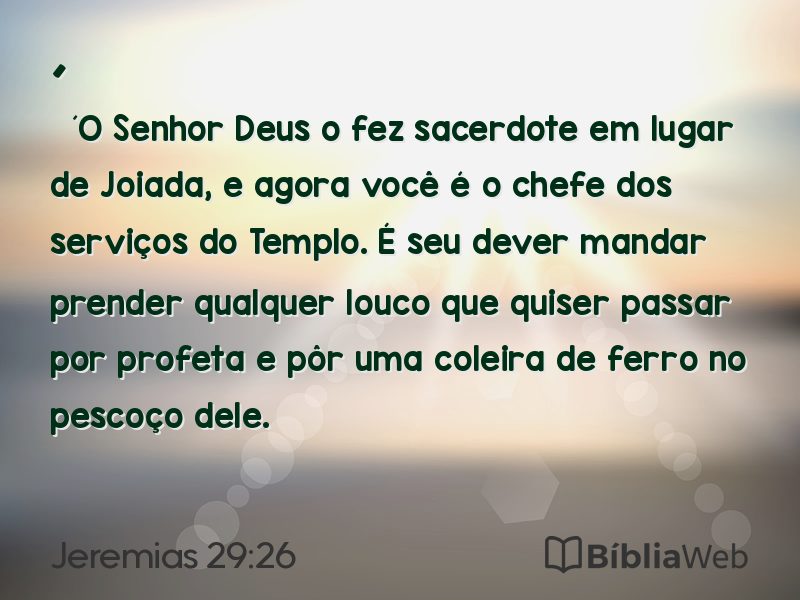 Jeremias 29:26 em imagem para compartilhar