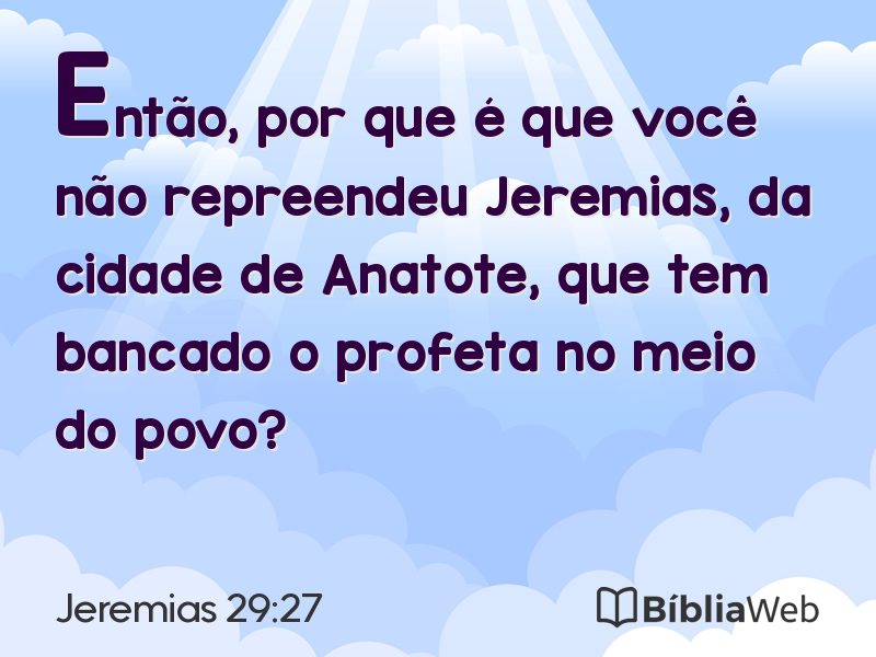 Jeremias 29:27 em imagem para compartilhar