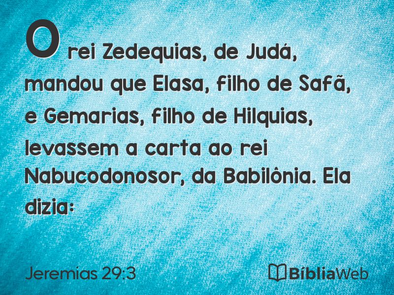 Jeremias 29:3 em imagem para compartilhar