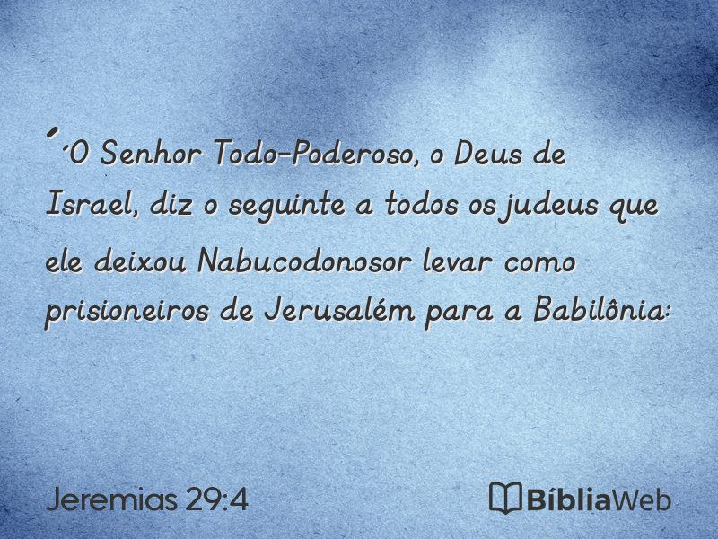 Jeremias 29:4 em imagem para compartilhar