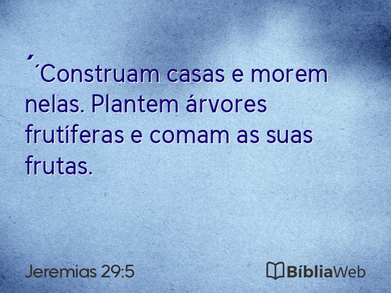 Jeremias 29:5 em imagem para compartilhar