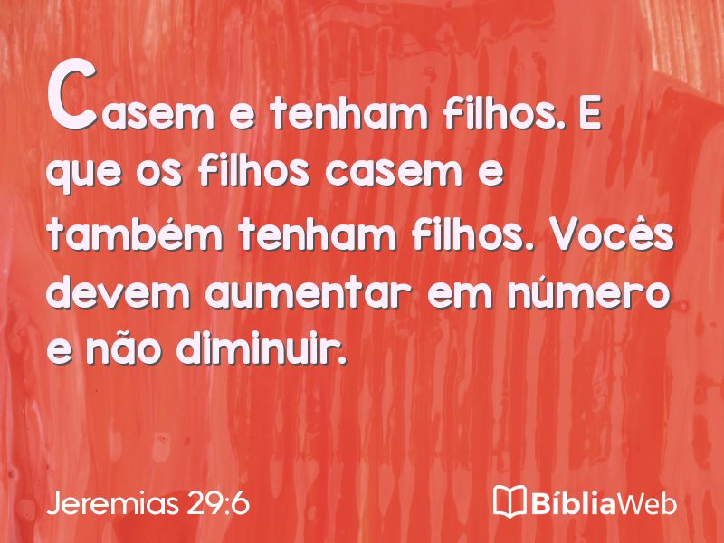 Jeremias 29:6 em imagem para compartilhar