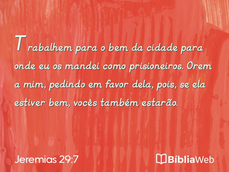 Jeremias 29:7 em imagem para compartilhar