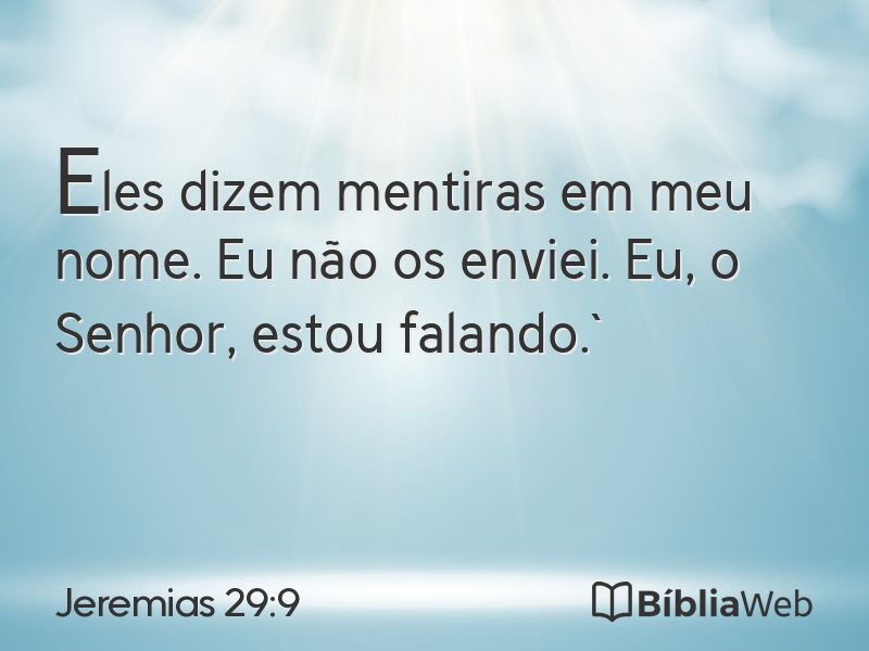 Jeremias 29:9 em imagem para compartilhar