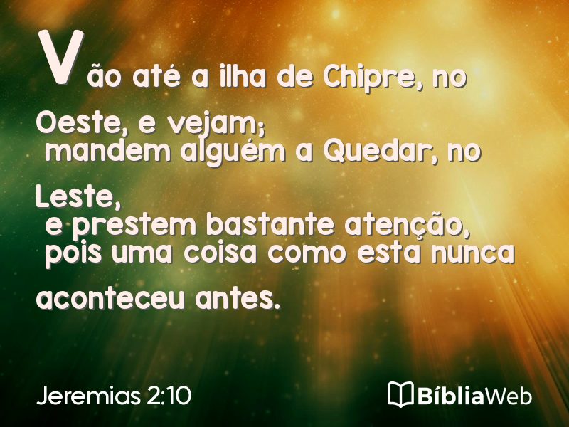 Jeremias 2:10 em imagem para compartilhar