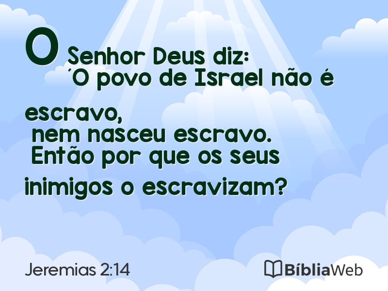Jeremias 2:14 em imagem para compartilhar