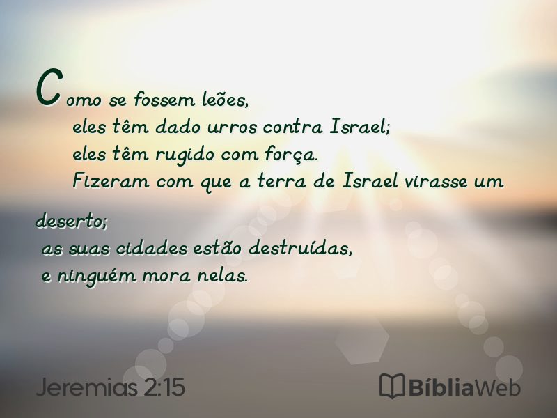 Jeremias 2:15 em imagem para compartilhar