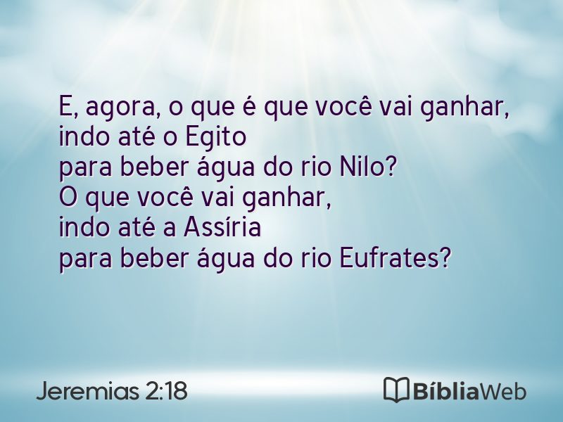 Jeremias 2:18 em imagem para compartilhar
