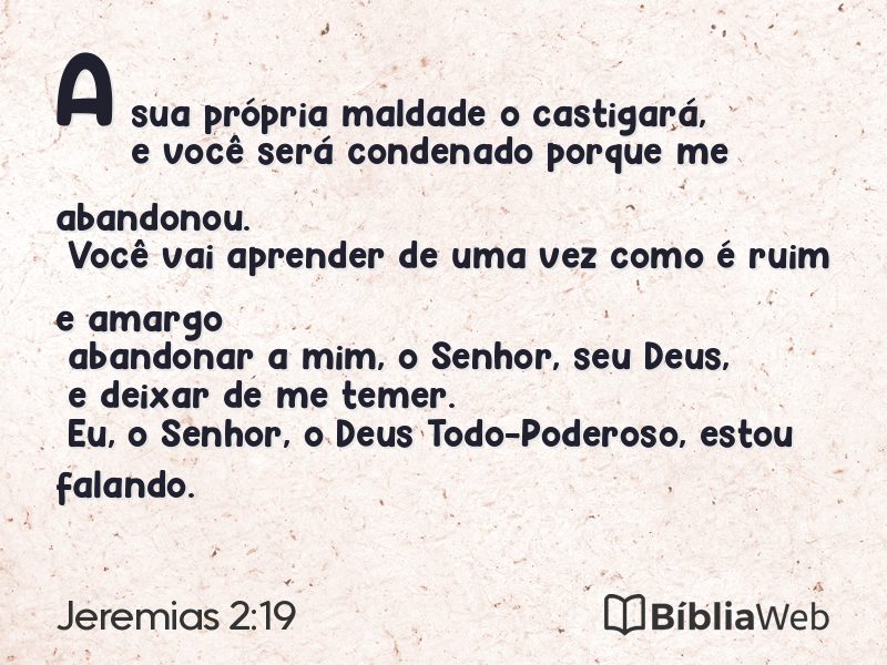 Jeremias 2:19 em imagem para compartilhar