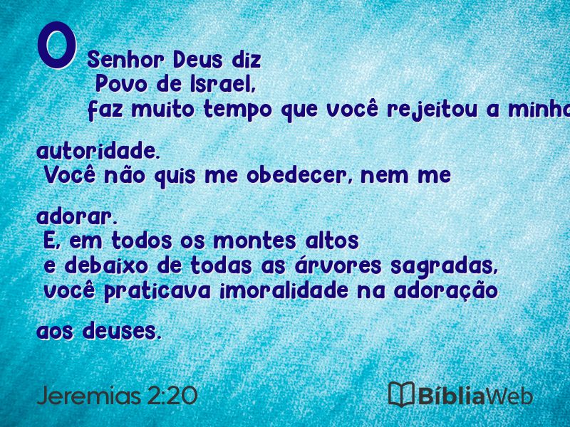 Jeremias 2:20 em imagem para compartilhar