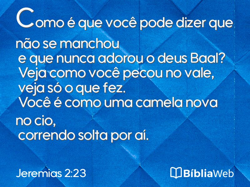Jeremias 2:23 em imagem para compartilhar