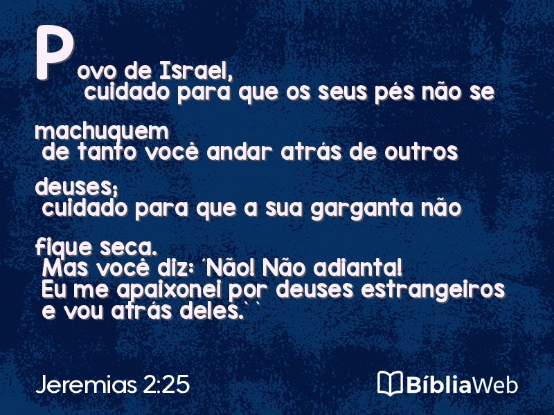 Jeremias 2:25 em imagem para compartilhar