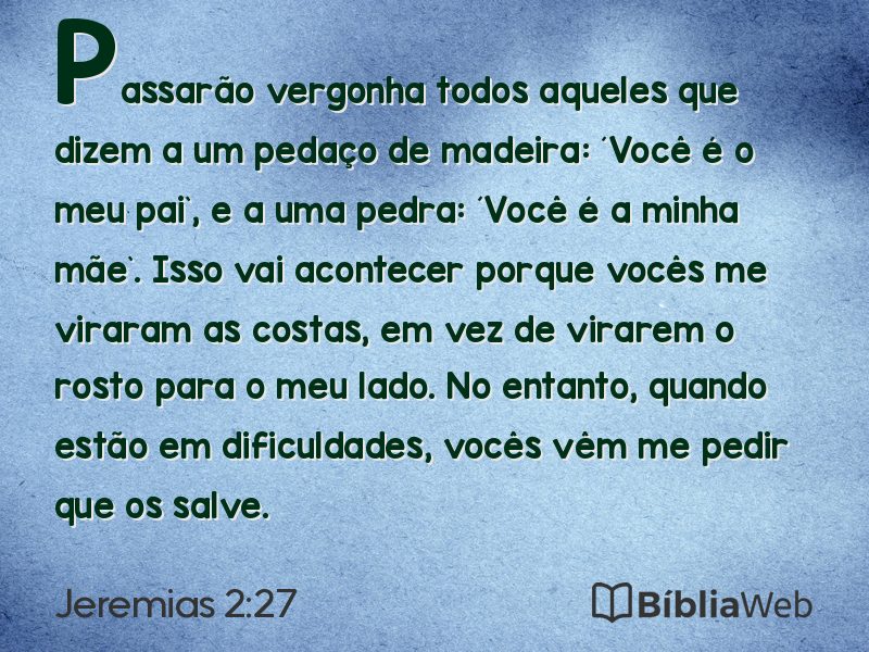 Jeremias 2:27 em imagem para compartilhar