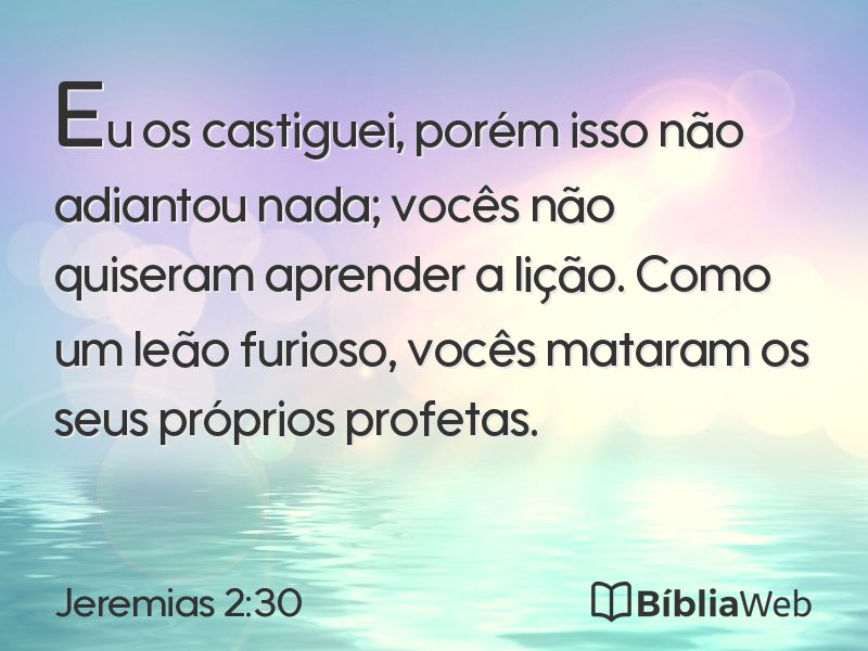 Jeremias 2:30 em imagem para compartilhar