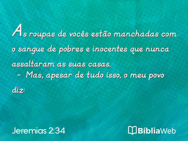 Jeremias 2:34 em imagem para compartilhar