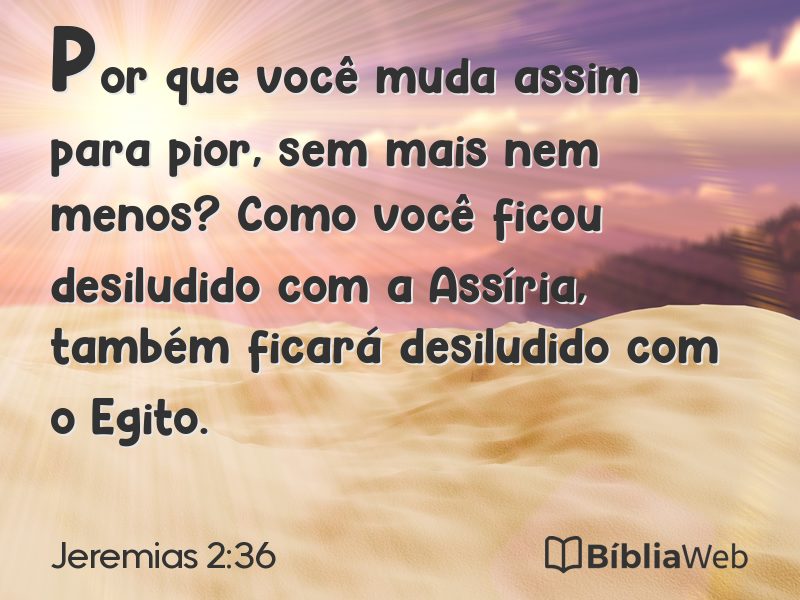 Jeremias 2:36 em imagem para compartilhar
