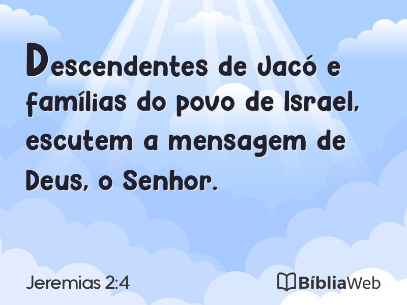 Jeremias 2:4 em imagem para compartilhar