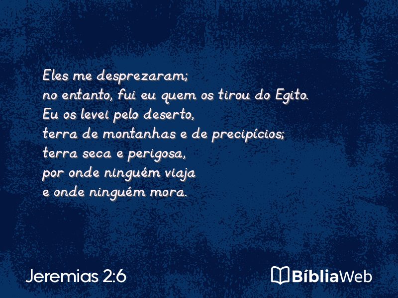Jeremias 2:6 em imagem para compartilhar