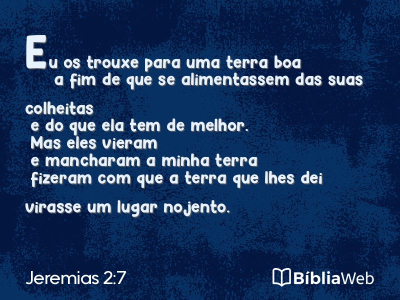 Jeremias 2:7 em imagem para compartilhar
