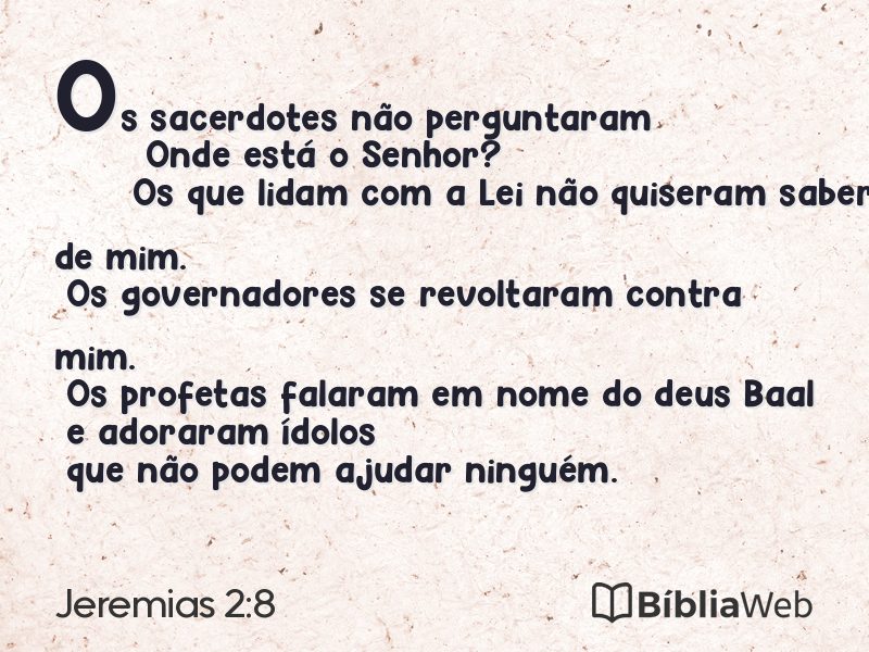 Jeremias 2:8 em imagem para compartilhar