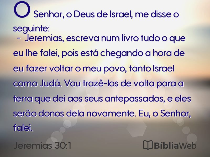 Jeremias 30:1 em imagem para compartilhar