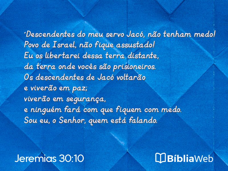Jeremias 30:10 em imagem para compartilhar
