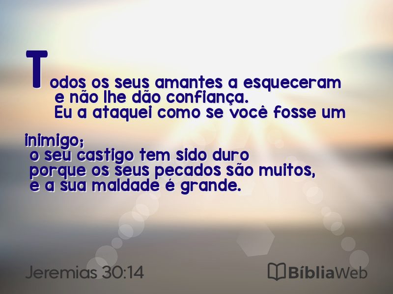Jeremias 30:14 em imagem para compartilhar