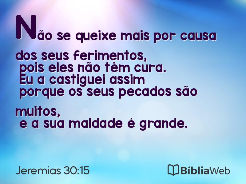 Jeremias 30:15 em imagem para compartilhar