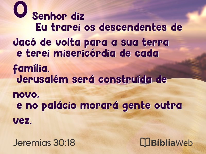 Jeremias 30:18 em imagem para compartilhar