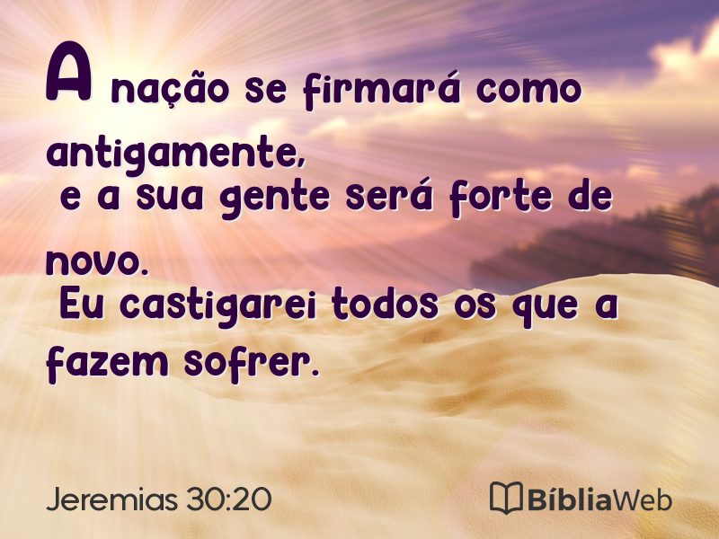 Jeremias 30:20 em imagem para compartilhar
