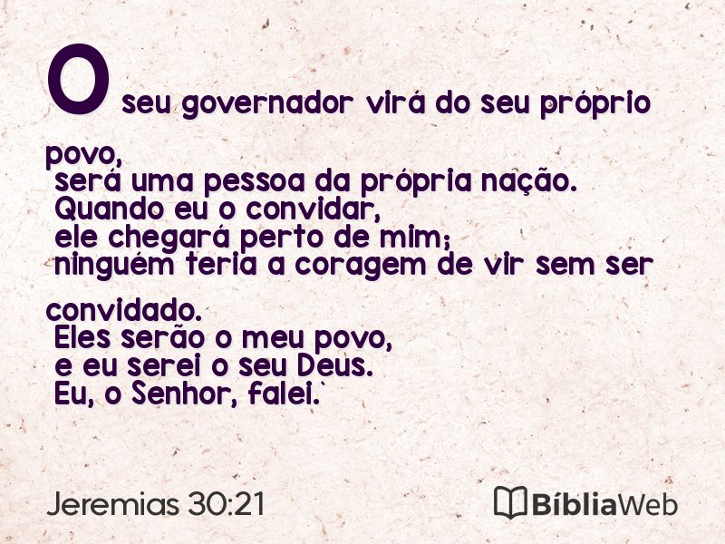 Jeremias 30:21 em imagem para compartilhar