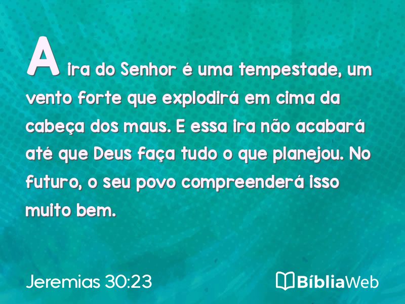 Jeremias 30:23 em imagem para compartilhar