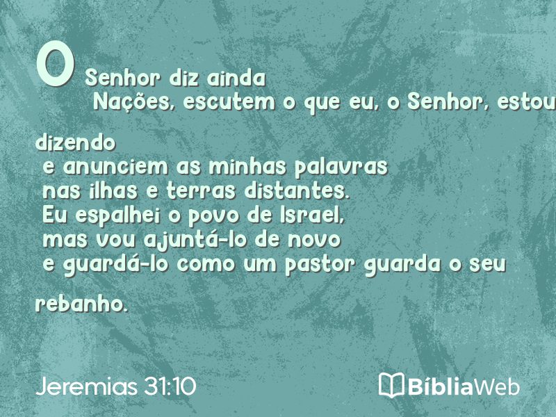 Jeremias 31:10 em imagem para compartilhar