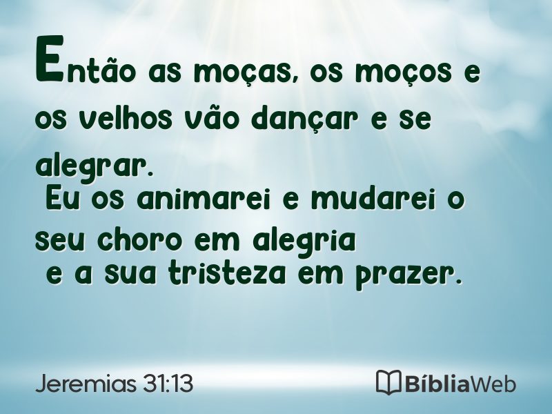 Jeremias 31:13 em imagem para compartilhar
