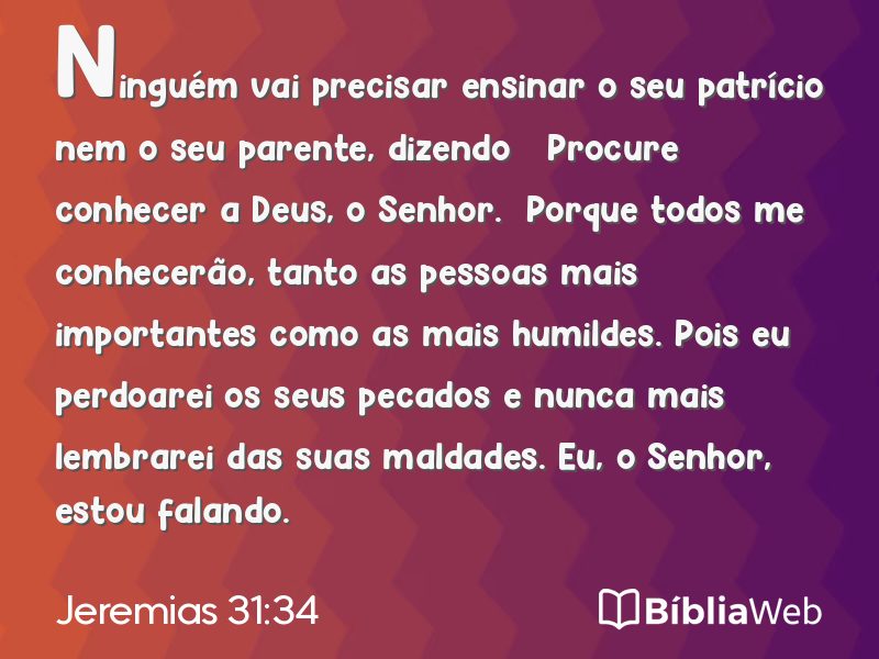 Jeremias 31:34 em imagem para compartilhar