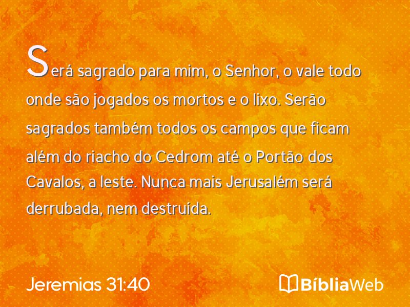 Jeremias 31:40 em imagem para compartilhar