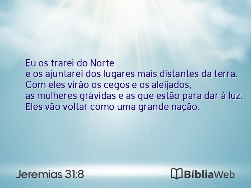 Jeremias 31:8 em imagem para compartilhar