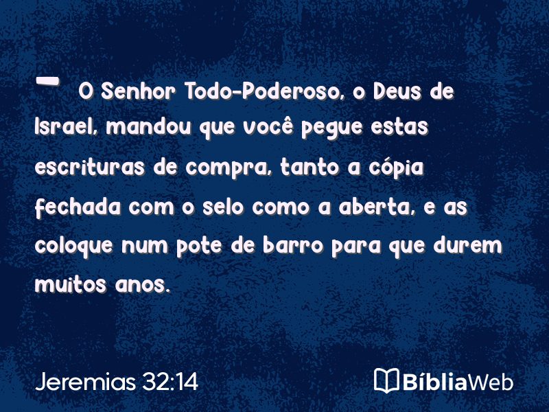 Jeremias 32:14 em imagem para compartilhar