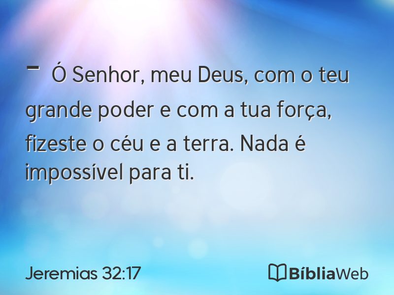 Jeremias 32:17 em imagem para compartilhar