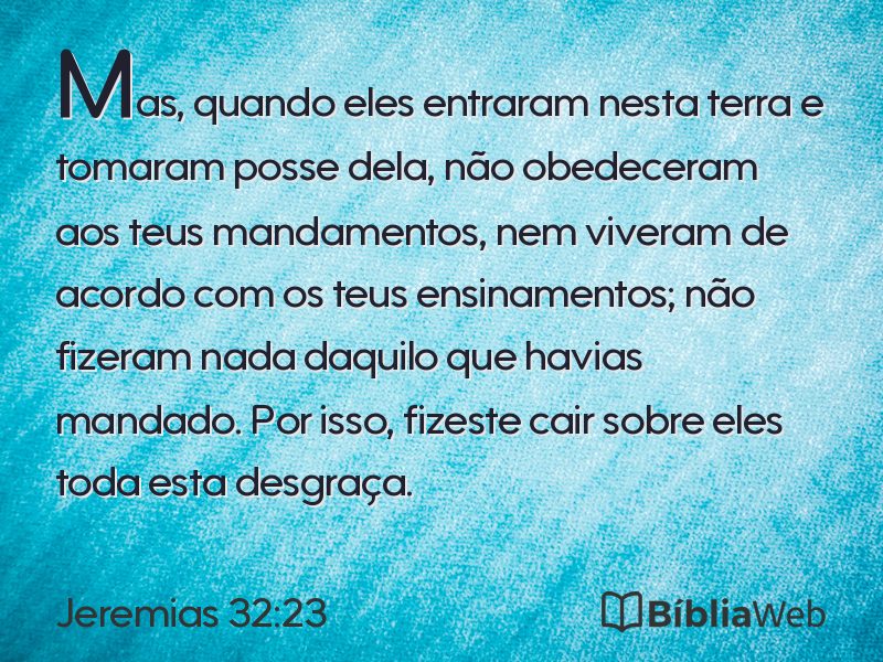 Jeremias 32:23 em imagem para compartilhar